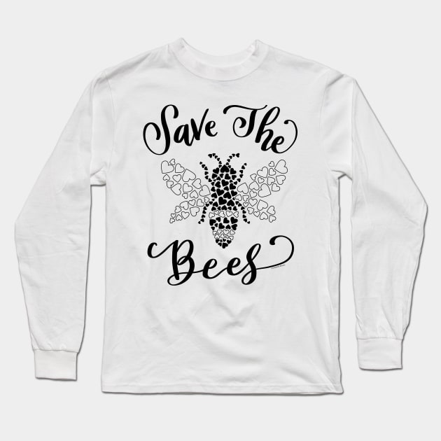 Save the Bees Love Planet Earth Protect Nature Long Sleeve T-Shirt by DoubleBrush